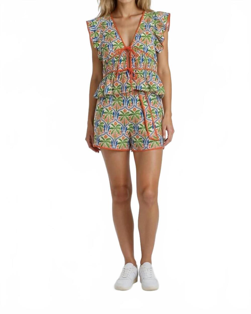 NEW SINCERELY OURS peplum top with front ties in coconut grove